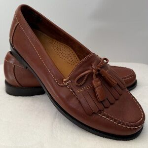 Cole Haan Size 10 Brown Leather Kiltie Tassel Loafers - Classic Preppy Loafer